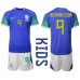 Billige Brasilien Richarlison #9 Børnetøj Udebanetrøje til baby VM 2022 Kortærmet (+ korte bukser)
